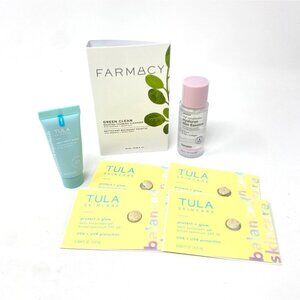 Mixed Lot Skincare Tula Exfoliant Sunscreen/ Hanskin Hyaluron/ Farmacy Cleanser